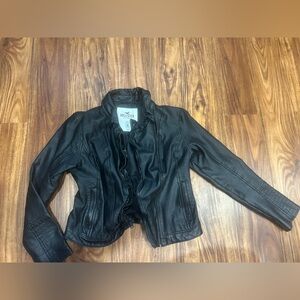 Hollister Midnight Black Leather Jacket